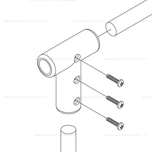 Raccordement monobloc en T pour filet d’aire de jeu